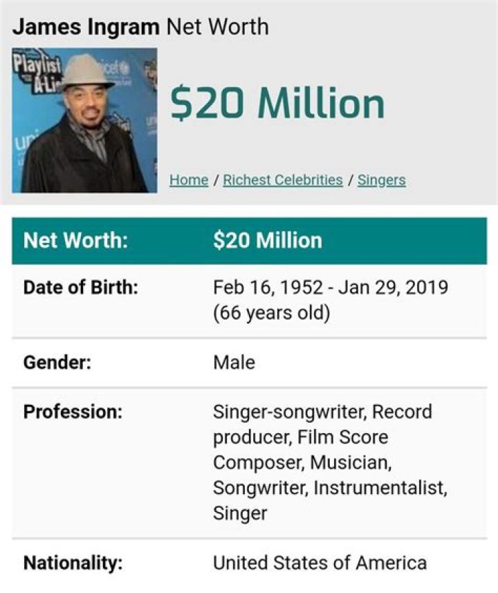 Discover The Untold Story Of James Ingram's Net Worth