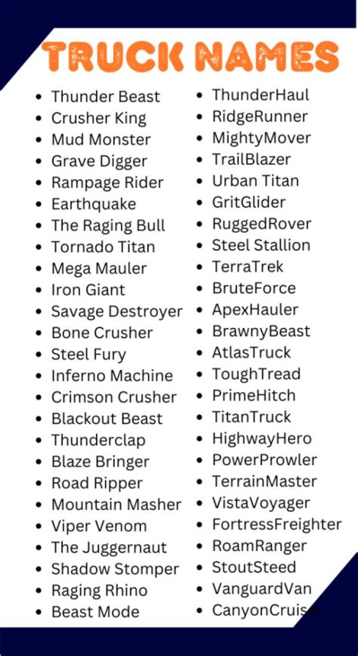 Discover The Ultimate Guide To Truck Names In White